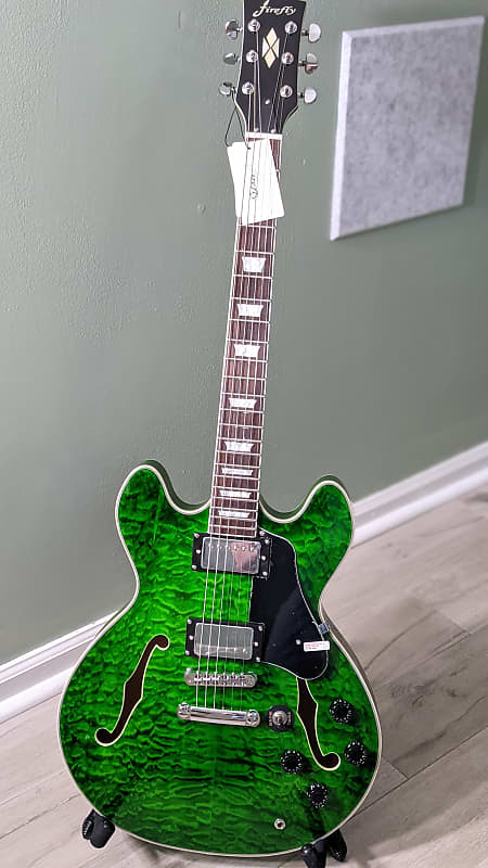 Firefly FF338 Semi-Hollow body Electric Guitar *Mean Green* image 1
