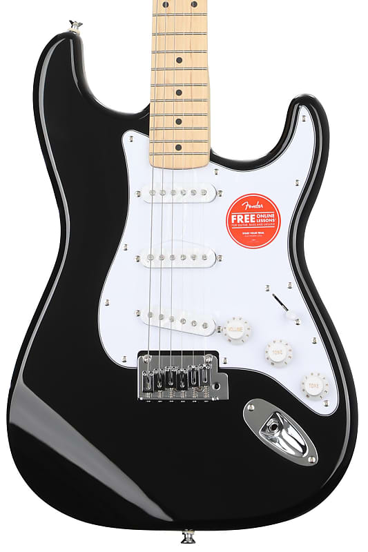 Squier Affinity Series Stratocaster Electric Guitar - Black with Maple Fingerboard image 1
