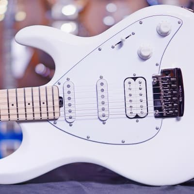 Ernie Ball Musicman Silhouette Special HSS Trem - White - Maple Matching Headstock - White for sale