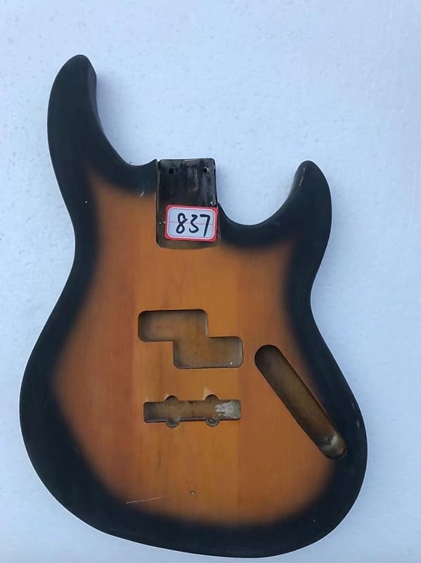 Sunburst Finished 4 String Bass Guitar Body Reverb UK