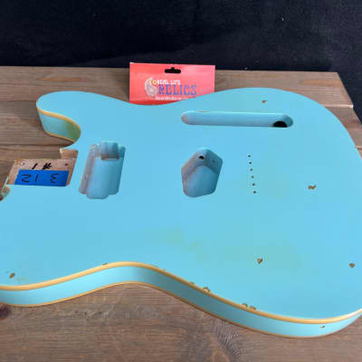 Real Life Relics Tele® Body  Double Bound Aged Sonic Blue Humbucker Route 3 LB 12 OZ #1 image 8
