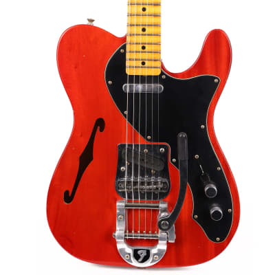 Fender Custom Shop Michigan Mahogany 1968 Telecaster Thinline Journeyman Relic Faded Aged Crimson Transparent 2023 for sale