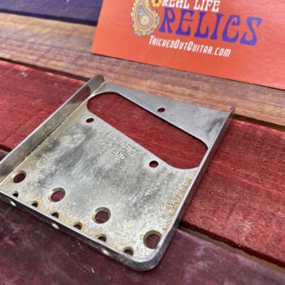 Real Life Relics Fender® Aged Nickel Vintage Pat Pending 52 Telecaster® Bridge Plate 0054162049    [I6] image 2