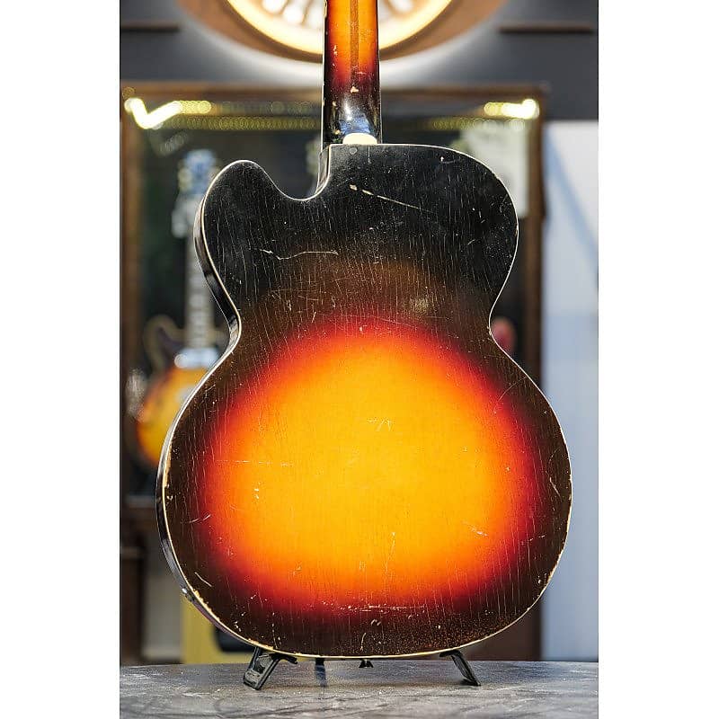 1960s Kasuga Mellow Tone Silver hollowbody sunburst | Reverb