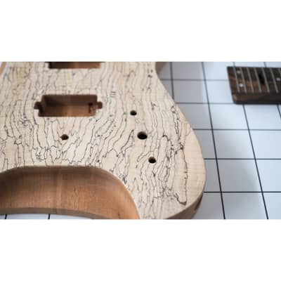 Halo MERUS 6-string Headless Guitar DIY Kit Mahogany Body Spalted Maple Cap Ziricote Neck image 7