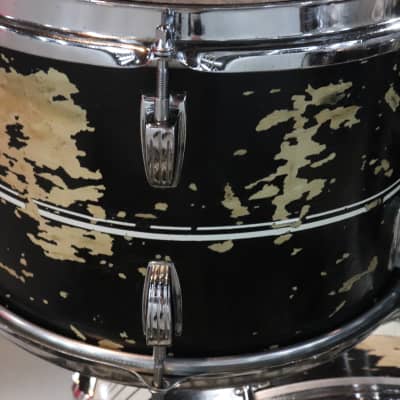 Ludwig Hollywood Black Lacquer 4pc Drum Kit Set 12/13/16/20" Vintage 1970's image 14