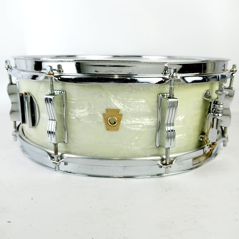 Ludwig 5x14"Jazz Festival Pre-Serial White Marine Pearl Snare Drum 60s WMP Fest image 1