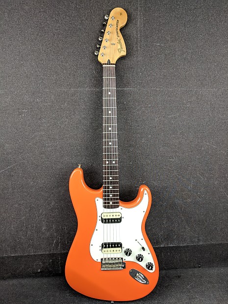 ギター Fender Mexico Stratcastar HH Fender Deluxe Series Stratocaster HH Orange Electric Guitar