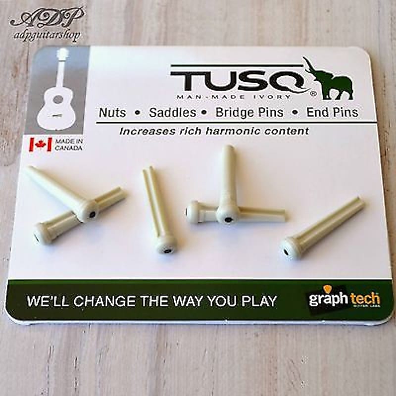 GRAPH TECH PP-1122-00 TUSQ BRIDGE PINS MARTIN 2MM WHT BLK DOT