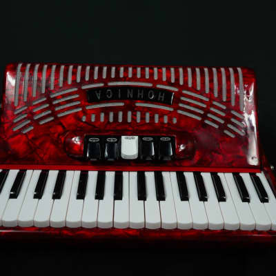 Hohner Hohnica 1305 72 Bass Piano Accordion - Pearl Red (Brand New) image 5