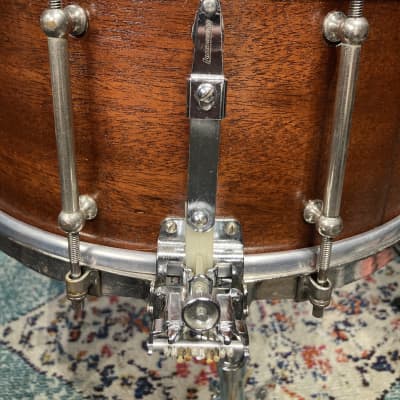 Ludwig & Ludwig 1932 - 14x6.5" No. 242. "Super Ludwig" Solid Walnut Shell Snare Drum, (Restored) 70's Throw-Off image 15