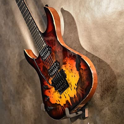 Acacia Guitars Left handed USA Custom Series Hades 6 2018 Western Sunset Lefty Guitar image 3