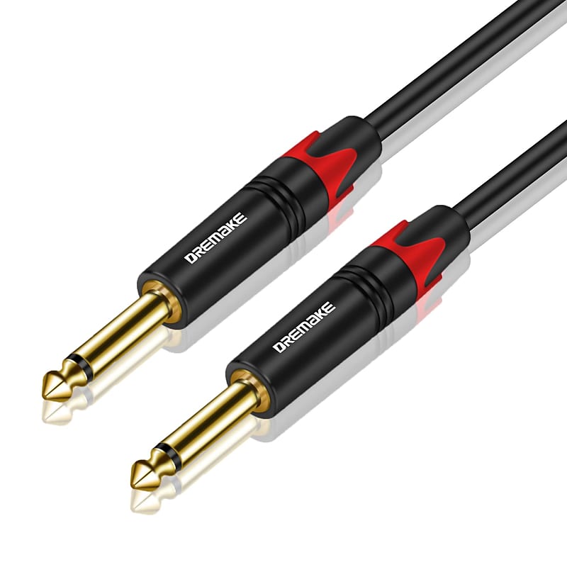 Mono 6.35Mm 1/4 Inch Guitar Cable, 50Ft Unbalanced 1/4 Inch Reverb