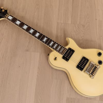 1990 Aria Pro II PE-Deluxe KV Vintage Electric Guitar w/ Gold Kahler, Ivory, Japan image 12