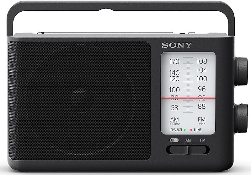 Sony ICF-P26 AM/FM Portable Pocket Radio, Black Vertical 