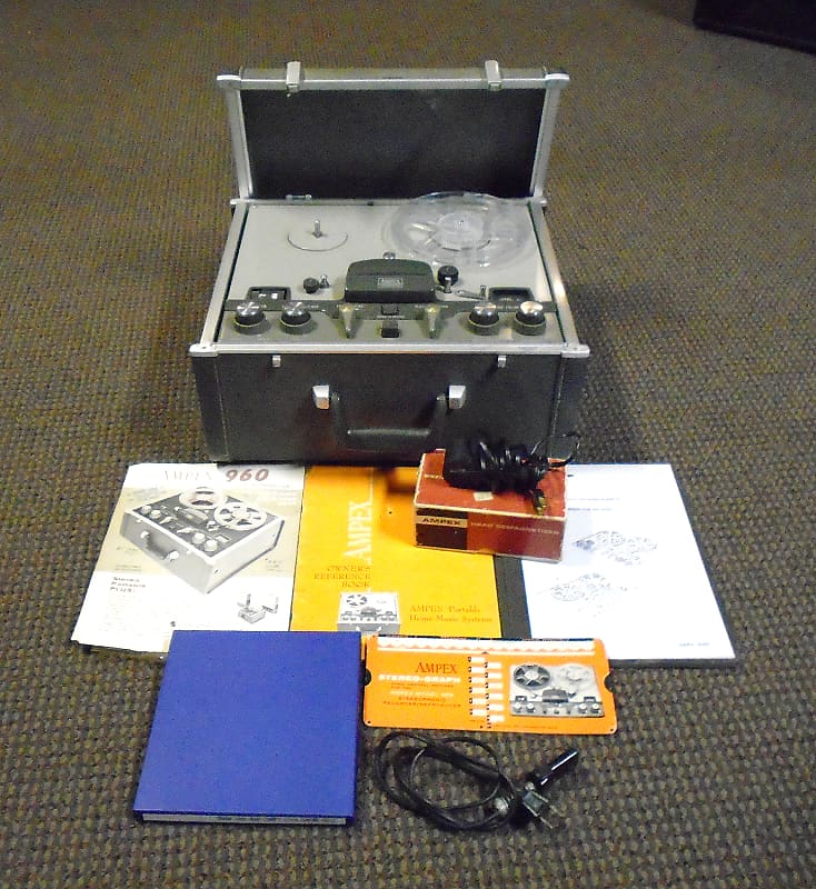 Ampex 960 1/4&quot; Stereo Reel-To-Reel Tape Recorder w/ Other Goodies - Circa 1960 - Tube - New Belts - Cleaned &amp; Serviced - Works  			