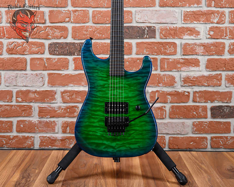 Charvel USA Custom Shop San Dimas Master Built by “Red” Dave Nichols for Namm #403 Quilted Maple Top Green Blue Burst 2024 w/OHSC image 1