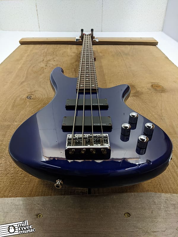 Schecter Diamond Series Stiletto Deluxe-4 Active Electric Bass Guitar Blue