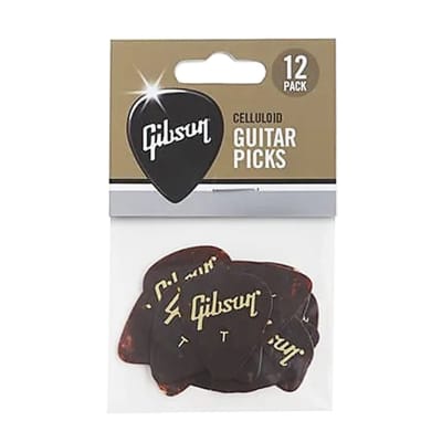Gibson Celluloid Tortoise Thin Size Guitar Pick Pack 12 Picks image 2