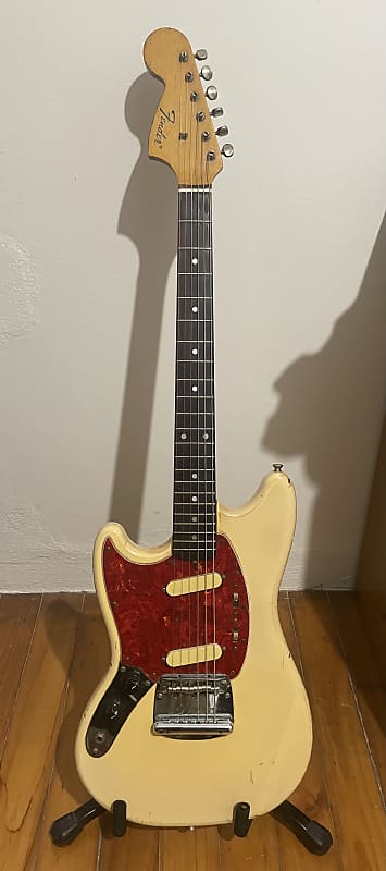 Fender Left handed mustang Early 90s - Aged white image 1