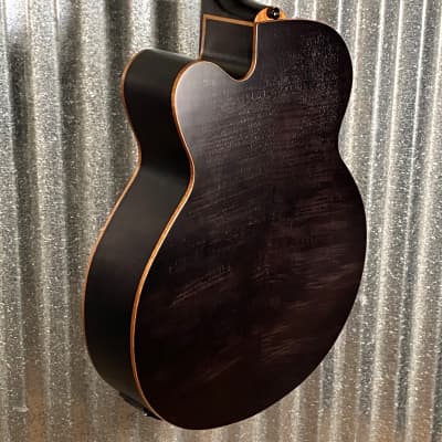 Aria Pro FEB-F2/FL 4 String Acoustic Electric Fretless Bass Black Stain & Bag #9506 image 7