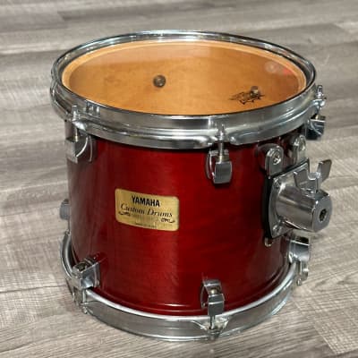 Used Yamaha Maple Custom 5pc Drum Set Red Lacquer image 4