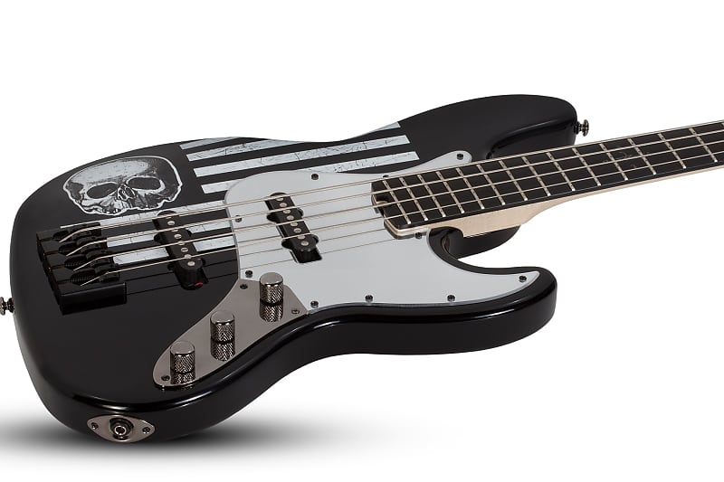 Schecter JD DeServio J-4 Gloss Black w/"BLS" Distressed Flag #84 image 1