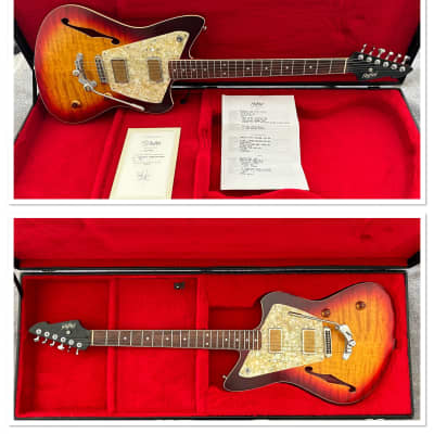 2022 Rufini Montefalco Aged Cherry Sunburst Nitro Stainless Steel Frets AAA Quilt Curly Maple Top AAA Birdseye Neck Duesenberg Vibrato MINT image 20