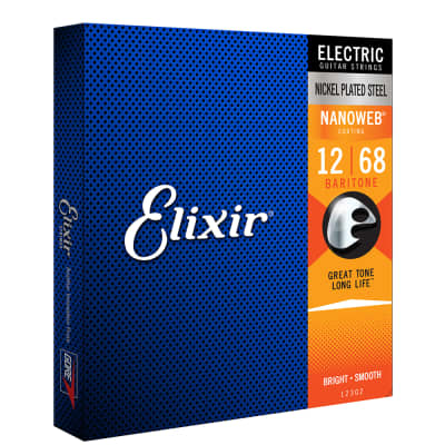 Elixir 12302 NanoWeb Baritone Electric Guitar Strings (12-68) image 4