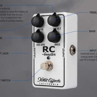 Xotic RC Booster Classic Overdrive Boost Pedal  White New! image 3
