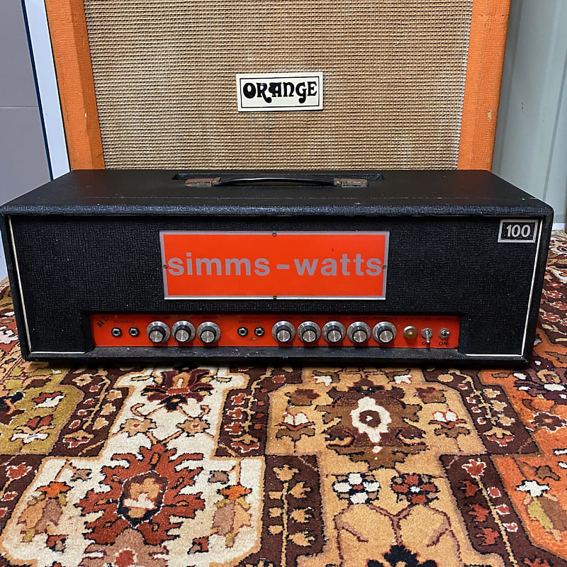 Vintage 1970s Simms Watts AP 100 AP100 100w MK2 Guitar Valve Amplifier Head image 1