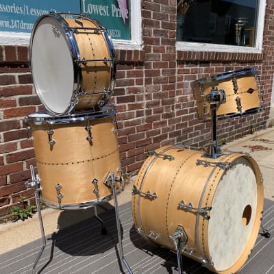 Craviotto drum set autographed 4 drums 20 12 14 + snare excellent HARD TO find ! image 5