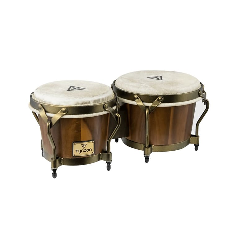 Tycoon Percussion Supremo Series Bongos Broad Leaf Acacia 7″ Reverb