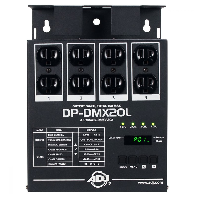 ADJ Lighting DP-DMX20L Universal 4-Channel Portable DMX Dimmer/Switch Pack image 1
