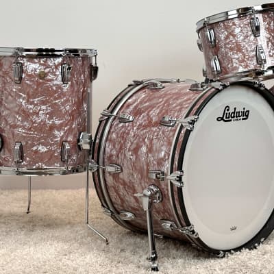 Ludwig 22/13/16" Classic Maple "Fab" Drum Set - Exclusive Rose Marine Pearl image 2