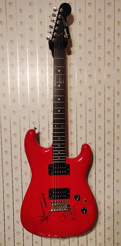 Squier ST 335 Stratocaster Contemporary Series 1985 Torino Red HH MIJ  Japan(Signed by Queensryche)