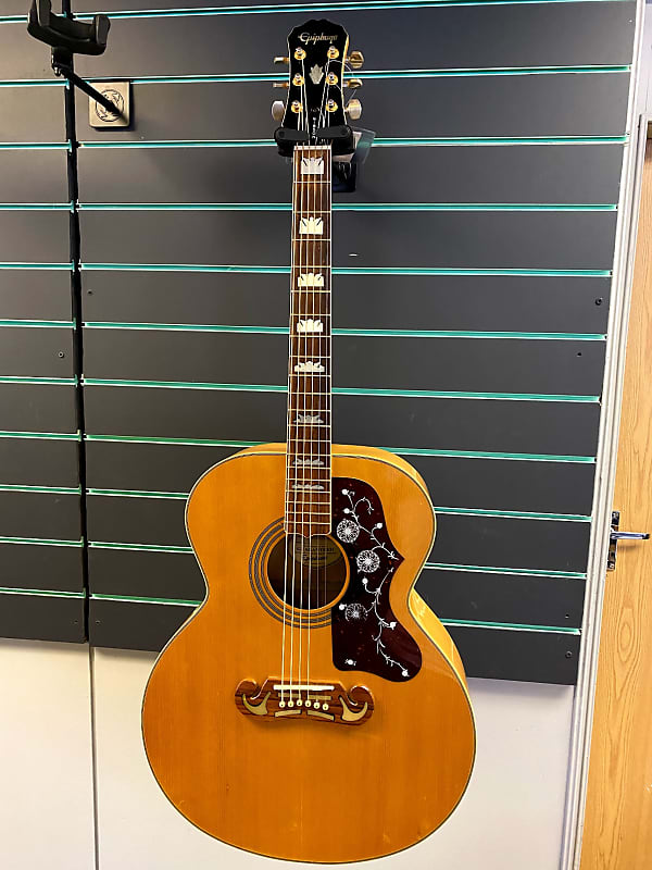 Epiphone EJ200 1996 Natural Jumbo Acoustic Guitar | Reverb UK