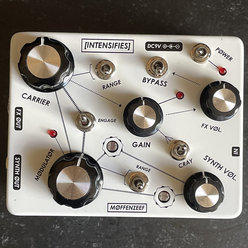 Moffenzeef Modular Intensifies Fuzz Synth Pedal White Reverb