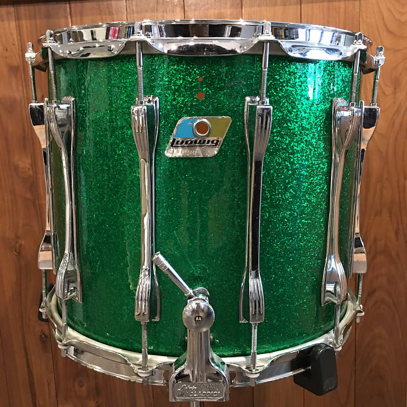 Ludwig 14x12 1970’s Marching Snare Maple 1970 Green Sparkle