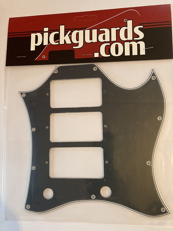 5 ply Wide Bevel Black/White Pickguard for Gibson SG Custom 3 Pickup Made In USA by WD image 1