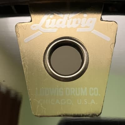 Ludwig No. 402 Supraphonic 6.5x14 Aluminum Snare Drum with Pointed  Blue/Olive Badge 1969 - 1979 | Reverb