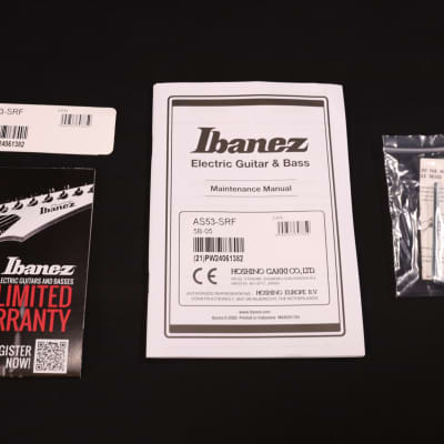 Ibanez AS53SRF AS Artcore Semi-hollow Electric Guitar - Sunburst Red Flat 382 image 10