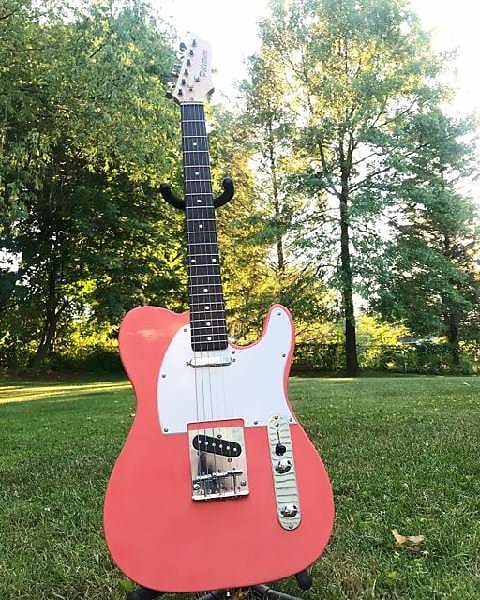 Pellittiere Guitars Coral Pink T-Style Electric Guitar 2020 Coral Pink image 1