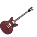 D'angelico Deluxe DC w/ Stop-Bar Tailpiece - Satin Trans Wine