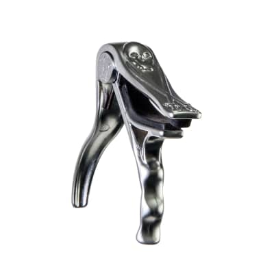 Crossfire Trigger-Style 'Skull' Acoustic Guitar Capo (Chrome) for sale