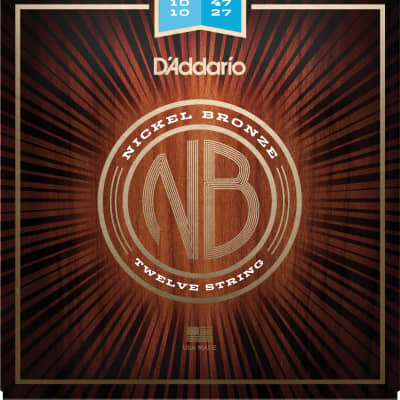 D'Addario NB1047-12 Nickel Bronze Acoustic Guitar Strings, 12-String, Light 10- image 1