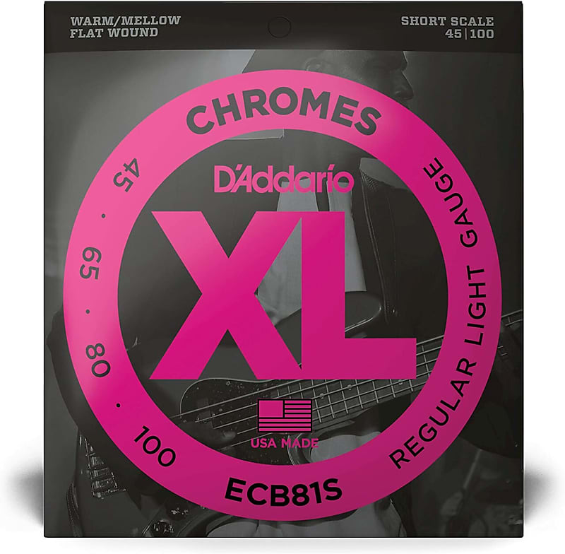 USED D'Addario ECB81S Chromes Flatwound Short Scale image 1