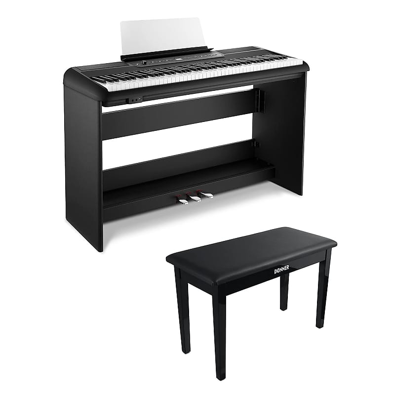 Digital Piano + Donner Duet Piano Bench