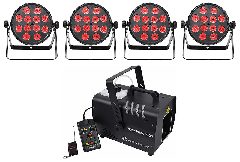 (4) Chauvet SlimPAR Q12 BT Bluetooth RGBA Sound-Active Par | Reverb