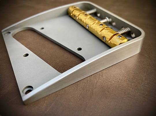 Van Dyke-Harms Left-Hand Telecaster Bridge w/front attachment points and  Monolithic Saddle Combo 2023 - Stainless Steel